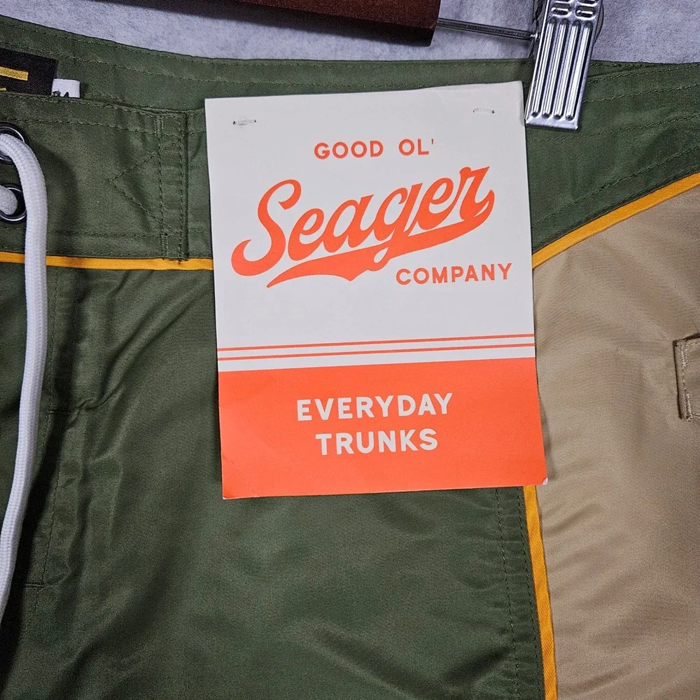 Seager Co (Men's 34) Green Everyday Holster Trunk Board Shorts Swim Surf Shorts